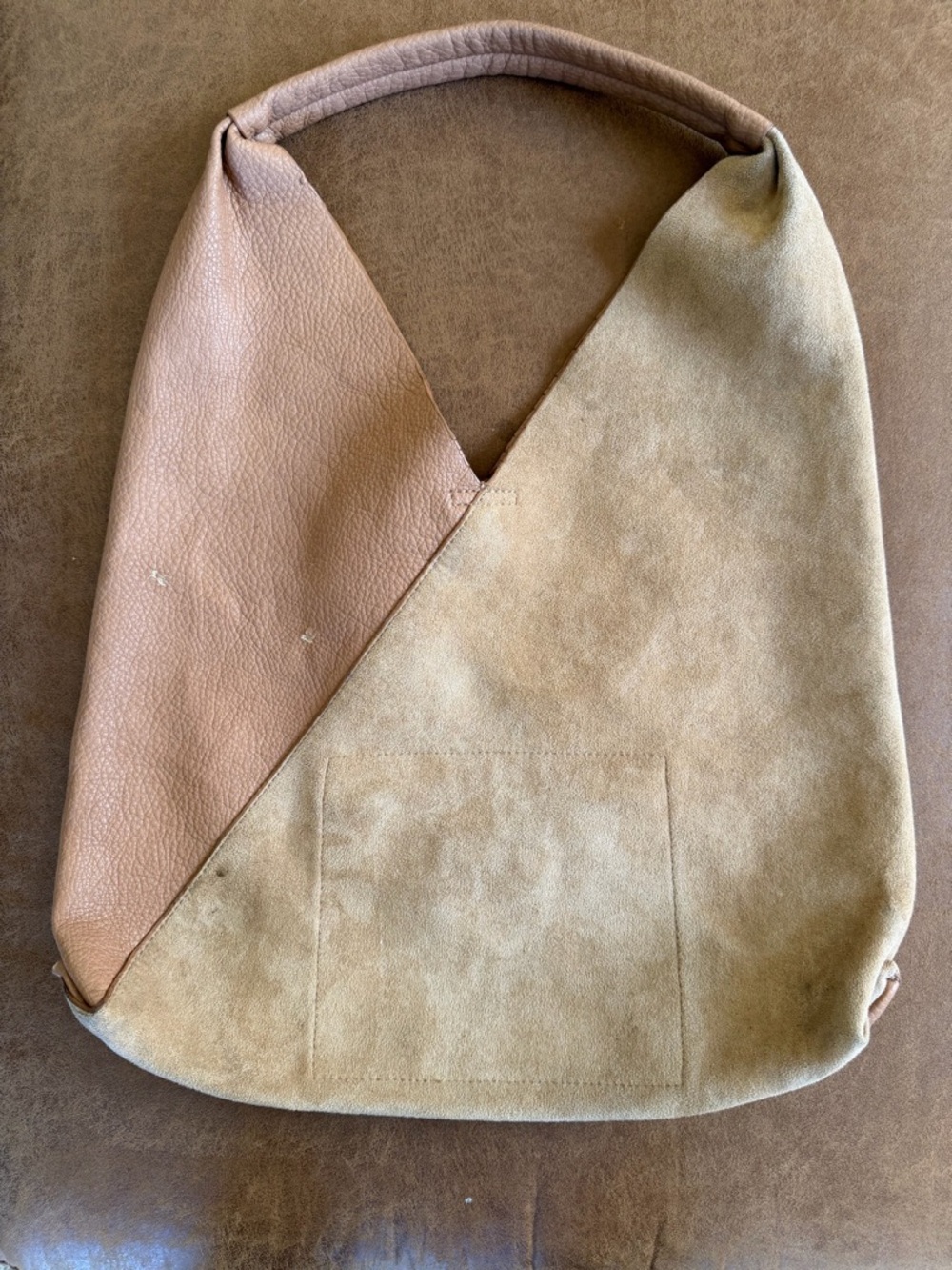 Shiraleah Two Tone Hobo Bag Neutral Vegan Leather